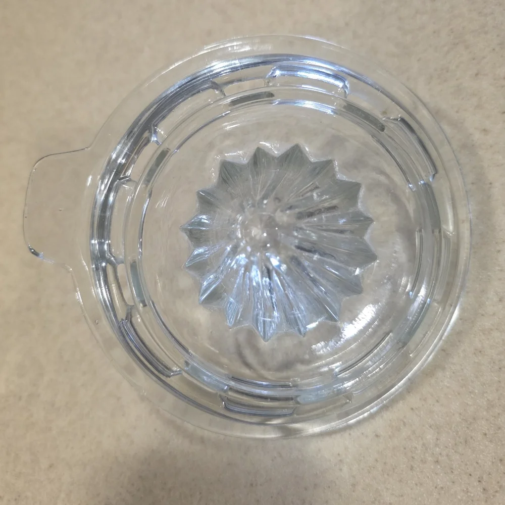 Vintage Citrus Reamer Juicer Clear Glass Tab Handle